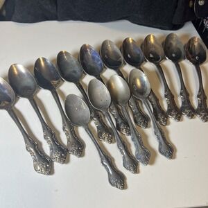 RSVP TG Indonesia Flatware Set Florals & Scrolls + 10 Large Spoons &‎ 4 Cereal